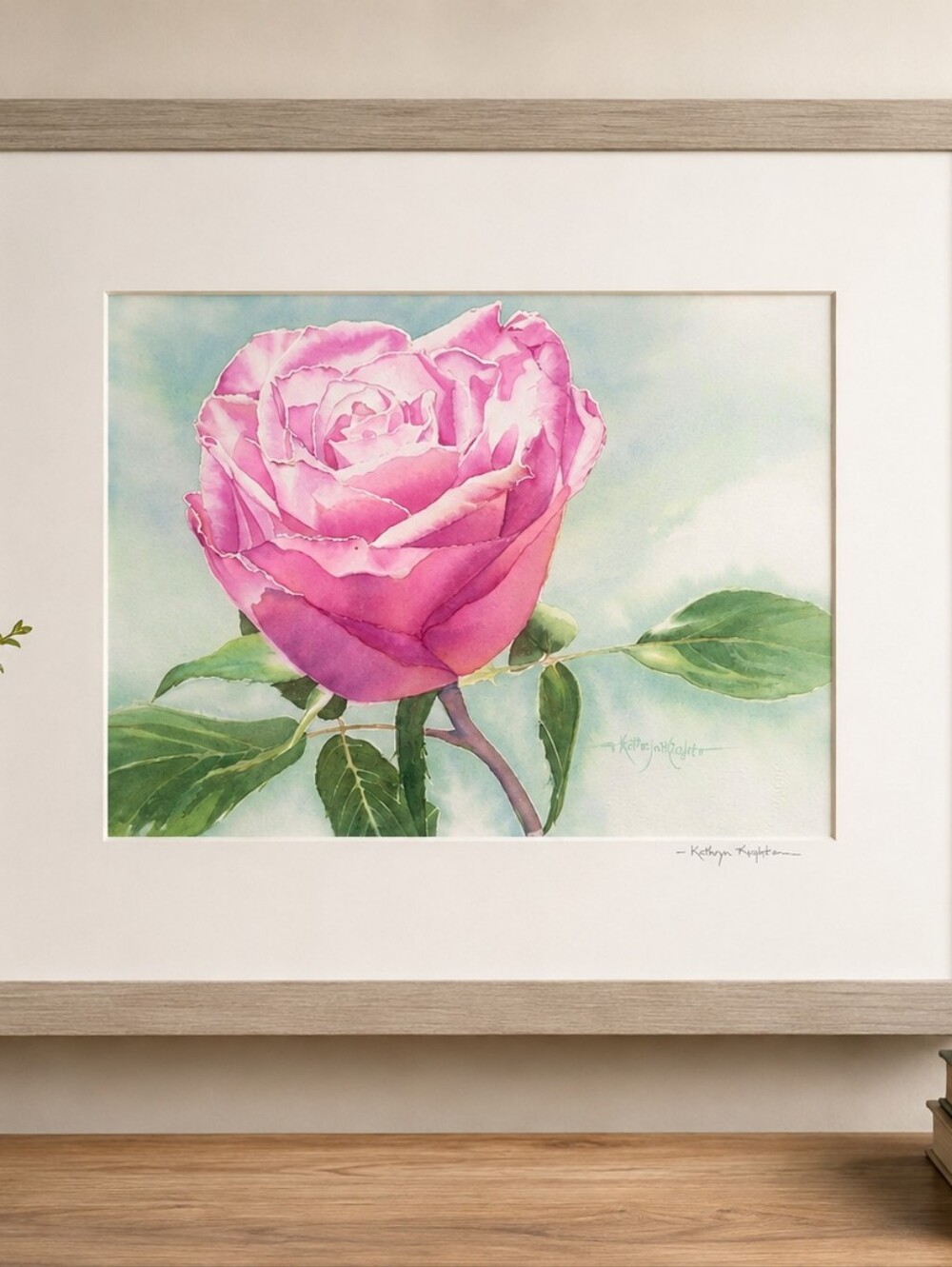 Original Watercolor Painting Of A Rose. Titled 'Solo Act'  Size 11" X 14"